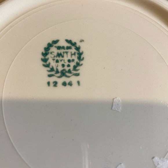 Taylor Smith Taylor USA 8” Pair of Floral Shallow Bowl Fruit Bowls Dessert TST3 - Picture 5 of 8